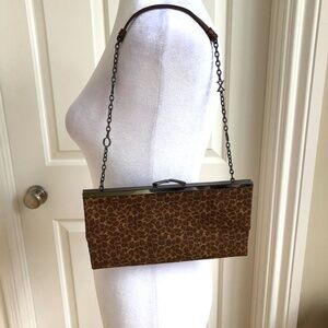 XOXO Bag Y2K Leopard Shoulder Bag with XOXO Chain Strap